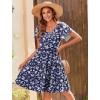 Zeagoo Summer Tiered Mini Dress with Pockets Ruffle Sleeve V-Neck Casual Dress A Line Boho Flowy Sundress 2025 Vacation(A02-xh445)