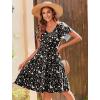 Zeagoo Summer Tiered Mini Dress with Pockets Ruffle Sleeve V-Neck Casual Dress A Line Boho Flowy Sundress 2025 Vacation(A03-xh441)