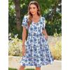 Zeagoo Summer Tiered Mini Dress with Pockets Ruffle Sleeve V-Neck Casual Dress A Line Boho Flowy Sundress 2025 Vacation(Bf163)