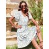 Zeagoo Summer Tiered Mini Dress with Pockets Ruffle Sleeve V-Neck Casual Dress A Line Boho Flowy Sundress 2025 Vacation(Bf164)