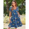 Zeagoo Summer Tiered Mini Dress with Pockets Ruffle Sleeve V-Neck Casual Dress A Line Boho Flowy Sundress 2025 Vacation(Bf165)