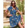Zeagoo Summer Tiered Mini Dress with Pockets Ruffle Sleeve V-Neck Casual Dress A Line Boho Flowy Sundress 2025 Vacation(Bf165)