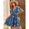 Zeagoo Summer Tiered Mini Dress with Pockets Ruffle Sleeve V-Neck Casual Dress A Line Boho Flowy Sundress 2025 Vacation(Bf165)