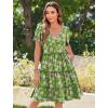 Zeagoo Summer Tiered Mini Dress with Pockets Ruffle Sleeve V-Neck Casual Dress A Line Boho Flowy Sundress 2025 Vacation(Dh594)