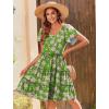Zeagoo Summer Tiered Mini Dress with Pockets Ruffle Sleeve V-Neck Casual Dress A Line Boho Flowy Sundress 2025 Vacation(Dh594)