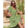Zeagoo Summer Tiered Mini Dress with Pockets Ruffle Sleeve V-Neck Casual Dress A Line Boho Flowy Sundress 2025 Vacation(Dh594)