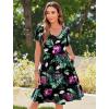 Zeagoo Summer Tiered Mini Dress with Pockets Ruffle Sleeve V-Neck Casual Dress A Line Boho Flowy Sundress 2025 Vacation(Hp30)