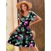 Zeagoo Summer Tiered Mini Dress with Pockets Ruffle Sleeve V-Neck Casual Dress A Line Boho Flowy Sundress 2025 Vacation(Hp30)