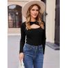 Zeagoo Sweaters for Women 2026 Knit Trendy Long Sleeve Lightweight Slim Fit Pullover Cutout Tops S-XXL(Black)