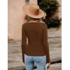 Zeagoo Sweaters for Women 2026 Knit Trendy Long Sleeve Lightweight Slim Fit Pullover Cutout Tops S-XXL(Brown)
