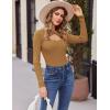 Zeagoo Sweaters for Women 2026 Knit Trendy Long Sleeve Lightweight Slim Fit Pullover Cutout Tops S-XXL(Camel)