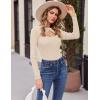 Zeagoo Sweaters for Women 2026 Knit Trendy Long Sleeve Lightweight Slim Fit Pullover Cutout Tops S-XXL(Coffee)