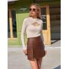 Zeagoo Sweaters for Women 2026 Knit Trendy Long Sleeve Lightweight Slim Fit Pullover Cutout Tops S-XXL(Coffee)