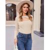 Zeagoo Sweaters for Women 2026 Knit Trendy Long Sleeve Lightweight Slim Fit Pullover Cutout Tops S-XXL(Coffee)