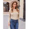 Zeagoo Sweaters for Women 2026 Knit Trendy Long Sleeve Lightweight Slim Fit Pullover Cutout Tops S-XXL(Coffee Light)