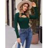 Zeagoo Sweaters for Women 2026 Knit Trendy Long Sleeve Lightweight Slim Fit Pullover Cutout Tops S-XXL(Dark Green)