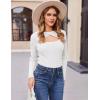 Zeagoo Sweaters for Women 2026 Knit Trendy Long Sleeve Lightweight Slim Fit Pullover Cutout Tops S-XXL(White)