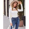 Zeagoo Sweaters for Women 2026 Knit Trendy Long Sleeve Lightweight Slim Fit Pullover Cutout Tops S-XXL(White)