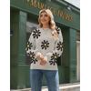 Zeagoo Sweaters for Women Fall Fashion 2025 Trendy Long Sleeve Turtleneck Pullover Lantern Knit Sweater Tops(Apricot-flower)