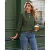 Zeagoo Sweaters for Women Fall Fashion 2025 Trendy Long Sleeve Turtleneck Pullover Lantern Knit Sweater Tops(Army Green)