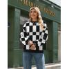Zeagoo Sweaters for Women Fall Fashion 2025 Trendy Long Sleeve Turtleneck Pullover Lantern Knit Sweater Tops(Blackplaid)