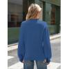 Zeagoo Sweaters for Women Fall Fashion 2025 Trendy Long Sleeve Turtleneck Pullover Lantern Knit Sweater Tops(Blue)