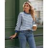Zeagoo Sweaters for Women Fall Fashion 2025 Trendy Long Sleeve Turtleneck Pullover Lantern Knit Sweater Tops(Blue White)