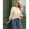 Zeagoo Sweaters for Women Fall Fashion 2025 Trendy Long Sleeve Turtleneck Pullover Lantern Knit Sweater Tops(Colorful)