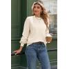 Zeagoo Sweaters for Women Fall Fashion 2025 Trendy Long Sleeve Turtleneck Pullover Lantern Knit Sweater Tops(Cream)