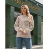Zeagoo Sweaters for Women Fall Fashion 2025 Trendy Long Sleeve Turtleneck Pullover Lantern Knit Sweater Tops(Flower Khaki)