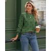 Zeagoo Sweaters for Women Fall Fashion 2025 Trendy Long Sleeve Turtleneck Pullover Lantern Knit Sweater Tops(Green Polka Dot)