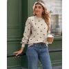 Zeagoo Sweaters for Women Fall Fashion 2025 Trendy Long Sleeve Turtleneck Pullover Lantern Knit Sweater Tops(Khaki Polka Dot)