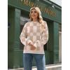 Zeagoo Sweaters for Women Fall Fashion 2025 Trendy Long Sleeve Turtleneck Pullover Lantern Knit Sweater Tops(Khakiplaid)
