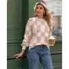 Zeagoo Sweaters for Women Fall Fashion 2025 Trendy Long Sleeve Turtleneck Pullover Lantern Knit Sweater Tops(Khakiplaid)