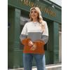 Zeagoo Sweaters for Women Fall Fashion 2025 Trendy Long Sleeve Turtleneck Pullover Lantern Knit Sweater Tops(Orange Striped)
