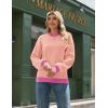 Zeagoo Sweaters for Women Fall Fashion 2025 Trendy Long Sleeve Turtleneck Pullover Lantern Knit Sweater Tops(Pink)
