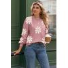 Zeagoo Sweaters for Women Fall Fashion 2025 Trendy Long Sleeve Turtleneck Pullover Lantern Knit Sweater Tops(Pink-flower)