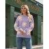 Zeagoo Sweaters for Women Fall Fashion 2025 Trendy Long Sleeve Turtleneck Pullover Lantern Knit Sweater Tops(Purple-flower)