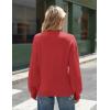 Zeagoo Sweaters for Women Fall Fashion 2025 Trendy Long Sleeve Turtleneck Pullover Lantern Knit Sweater Tops(Solid Red)