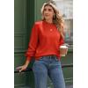 Zeagoo Sweaters for Women Fall Fashion 2025 Trendy Long Sleeve Turtleneck Pullover Lantern Knit Sweater Tops(Tomato Red)