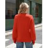 Zeagoo Sweaters for Women Fall Fashion 2025 Trendy Long Sleeve Turtleneck Pullover Lantern Knit Sweater Tops(Tomato Red)