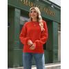 Zeagoo Sweaters for Women Fall Fashion 2025 Trendy Long Sleeve Turtleneck Pullover Lantern Knit Sweater Tops(Tomato Red)