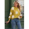 Zeagoo Sweaters for Women Fall Fashion 2025 Trendy Long Sleeve Turtleneck Pullover Lantern Knit Sweater Tops(Yellow-flower)