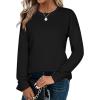 Zeagoo Sweaters for Women Fall Outfits Trendy 2025 Long Sleeve Shirts Bussiness Casual Knit Pullover Sweater Tops(B-solid Black Long Sleeve)