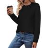 Zeagoo Sweaters for Women Fall Outfits Trendy 2025 Long Sleeve Shirts Bussiness Casual Knit Pullover Sweater Tops(B-solid Black Long Sleeve)