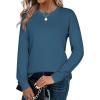 Zeagoo Sweaters for Women Fall Outfits Trendy 2025 Long Sleeve Shirts Bussiness Casual Knit Pullover Sweater Tops(B-solid Blue Long Sleeve)