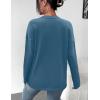Zeagoo Sweaters for Women Fall Outfits Trendy 2025 Long Sleeve Shirts Bussiness Casual Knit Pullover Sweater Tops(B-solid Blue Long Sleeve)