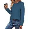 Zeagoo Sweaters for Women Fall Outfits Trendy 2025 Long Sleeve Shirts Bussiness Casual Knit Pullover Sweater Tops(B-solid Blue Long Sleeve)