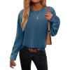 Zeagoo Sweaters for Women Fall Outfits Trendy 2025 Long Sleeve Shirts Bussiness Casual Knit Pullover Sweater Tops(B-solid Blue Long Sleeve)