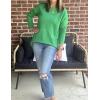 Zeagoo Sweaters for Women Fall Outfits Trendy 2025 Long Sleeve Shirts Bussiness Casual Knit Pullover Sweater Tops(B-solid Green Long Sleeve)